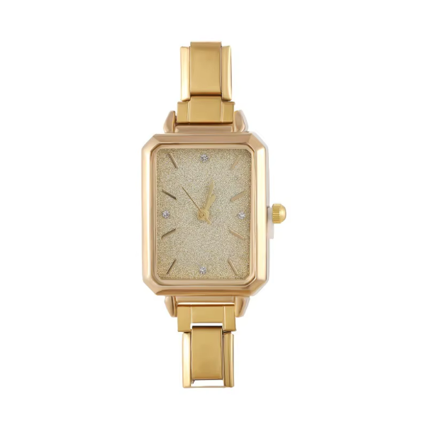 Square Glitter Gold Watch