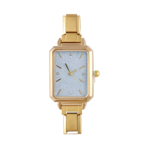 Square Blue Gold Watch