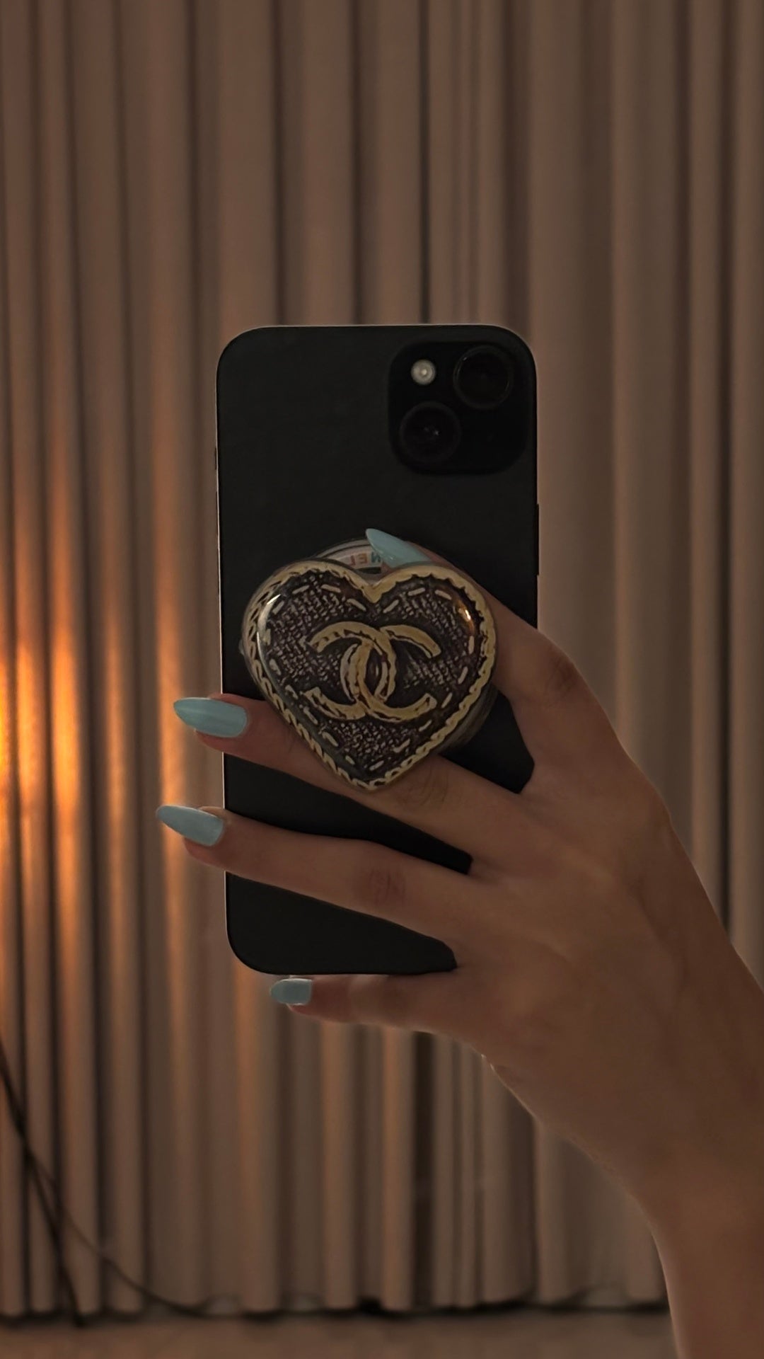 Chanel CC Tweed Heart Phone Grip