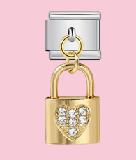 Silver Crystal Lock Pendant
