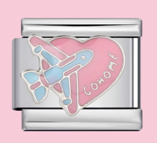 Silver Travel Heart Charm