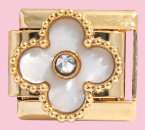 Gold White Clover Charm