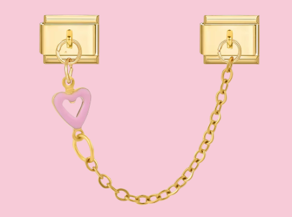 Gold Pink Heart Chain