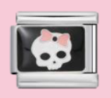 Silver Skull Bow Charm