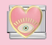 Gold Evil Eye Heart Charm