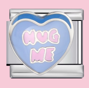 Silver Hug Me Heart Charm