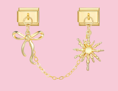 Gold Chain Bow Sun