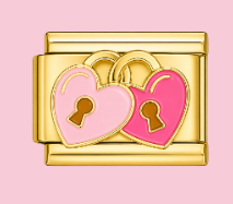 Pink Heart Locks Charm