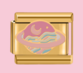 Gold Pink Saturn Charm