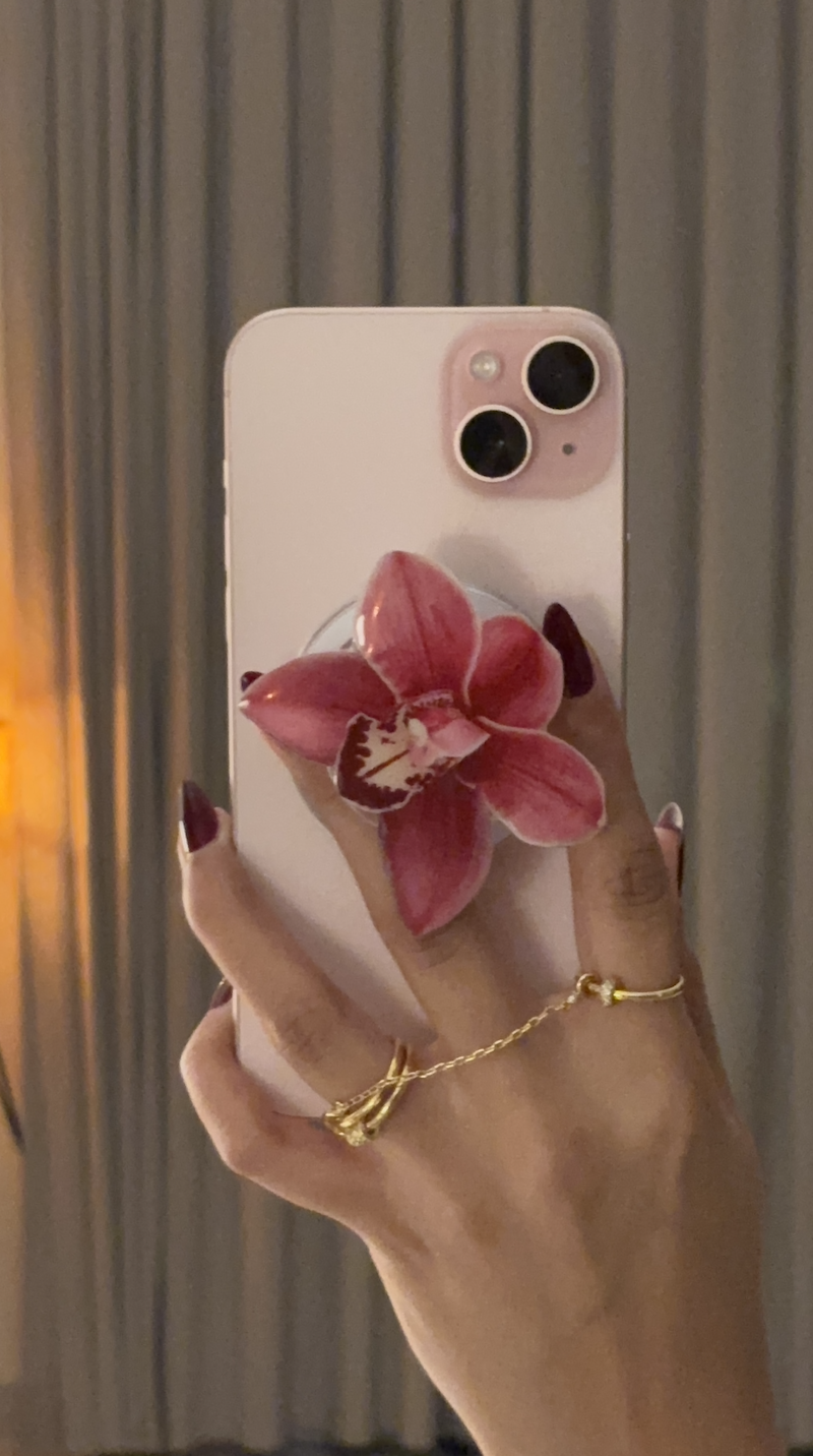 Rose orchid phone grip