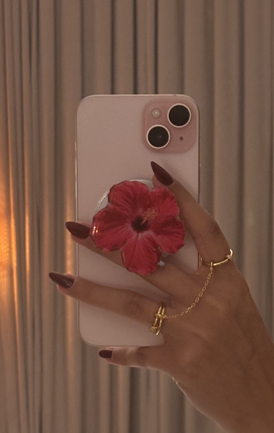 Phone Grip Red Hibiscus