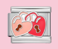 Silver Hearts Lock Charm