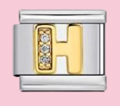 Silver Letter H Charm