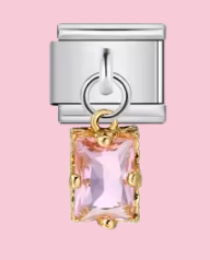 Silver Pink Gem Pendant