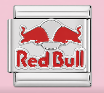 Silver Red Bull Charm