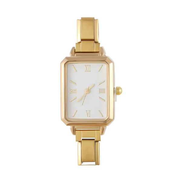 Square White Gold Watch