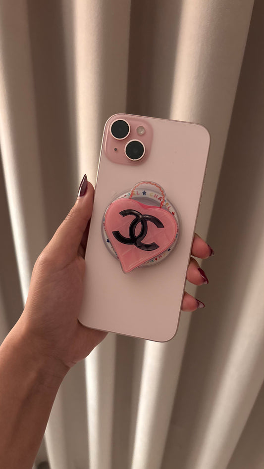 Chanel Pink Heart Bag Phone Grip