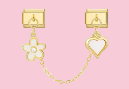 Gold Flower Heart Chain