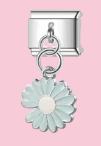 Silver Blue Daisy Pendant