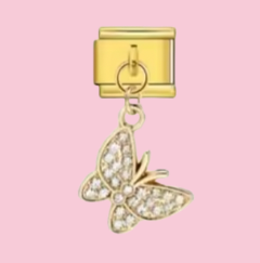 Gold Crystal Butterfly Pendant