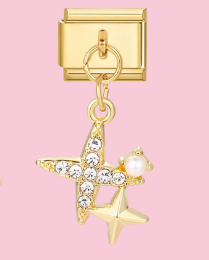 Gold Double Star Pendant