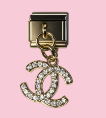 Gold CC Crystal Pendant