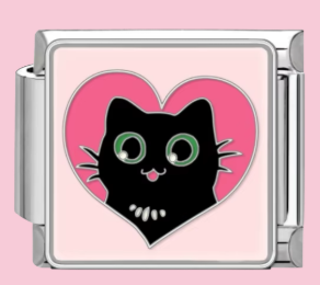 Silver Black Cat Charm