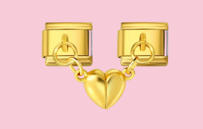 Gold Double Heart Pendant