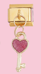 Gold Heart Key Pendant