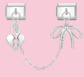 Silver Heart Bow Chain
