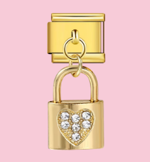 Gold Crystal Lock Pendant