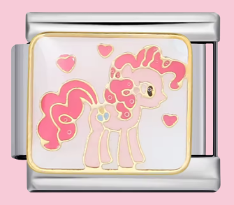 Silver Pink Pony Charm