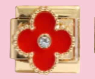 Gold Red Clover Charm