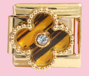Gold Tiger Clover Charm