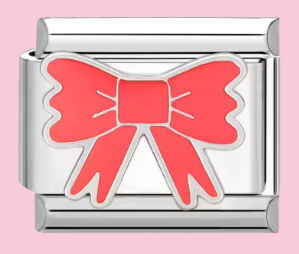Silver Red Bow Charm