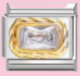 Silver Gold Crystal Charm