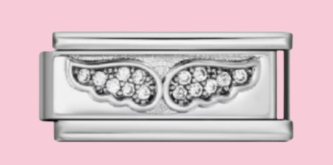 Silver Angel Wings Charm