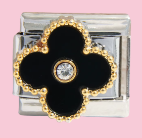 Silver Black Clover Charm