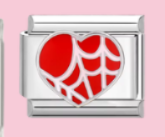 Silver Spider Heart Charm