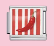 Silver Chili Stripes Charm