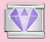 Gold Purple Diamond Charm