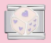 Silver Purple Dice Charm
