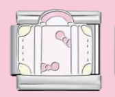 Gold Pink Suitcase Charm