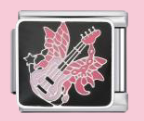 Gold Pink Guitars Charm