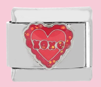 Silver XOXO Heart Charm