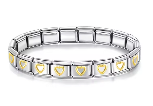 Silver/Gold Heart Bracelet