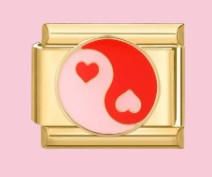 Yin Yang Hearts Gold Charm