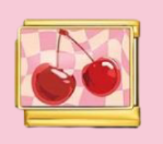 Checkered Cherries Charm