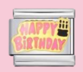 Gold Happy Birthday Charm