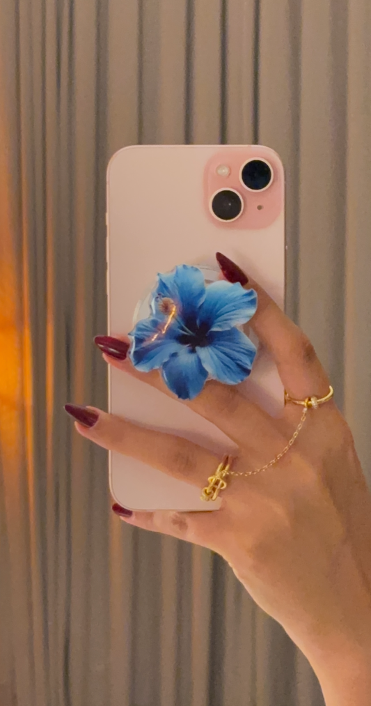 Phone Grip Blue Hibiscus